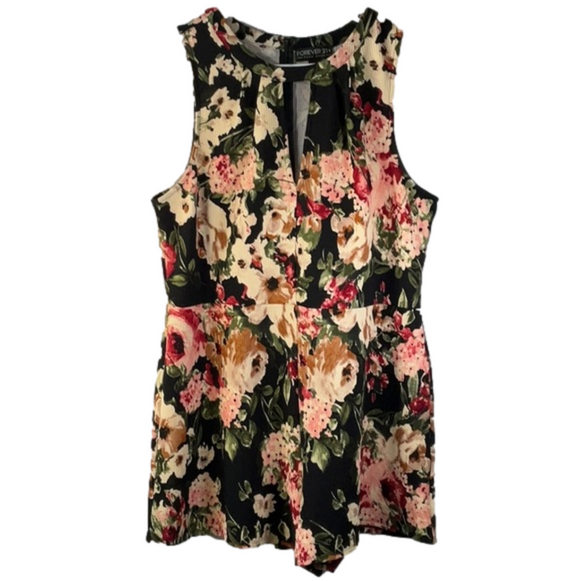 Forever 21 Dresses & Skirts - COPY - Forever 21 Sleeveless Flowered Romper Sz 2X
